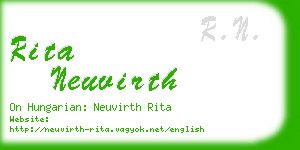 rita neuvirth business card